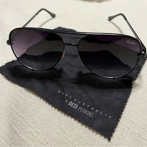 Quay Australia x Desi Perkins Black High Key Fade - Aviator Sunglasses